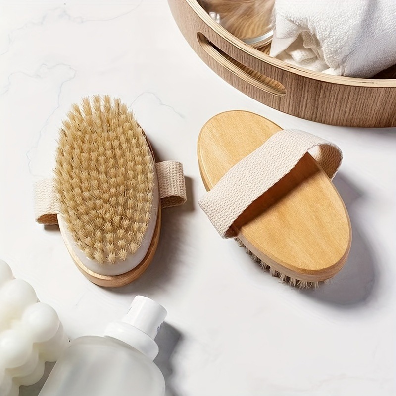 Home Spa Wellness - แปรงสปาขนธรรมชาติสำหรับผิวเปียกและผิวแห้ง แปรงนวดอาบน้ำเนื้อนุ่มสำหรับใช้ในบ้าน