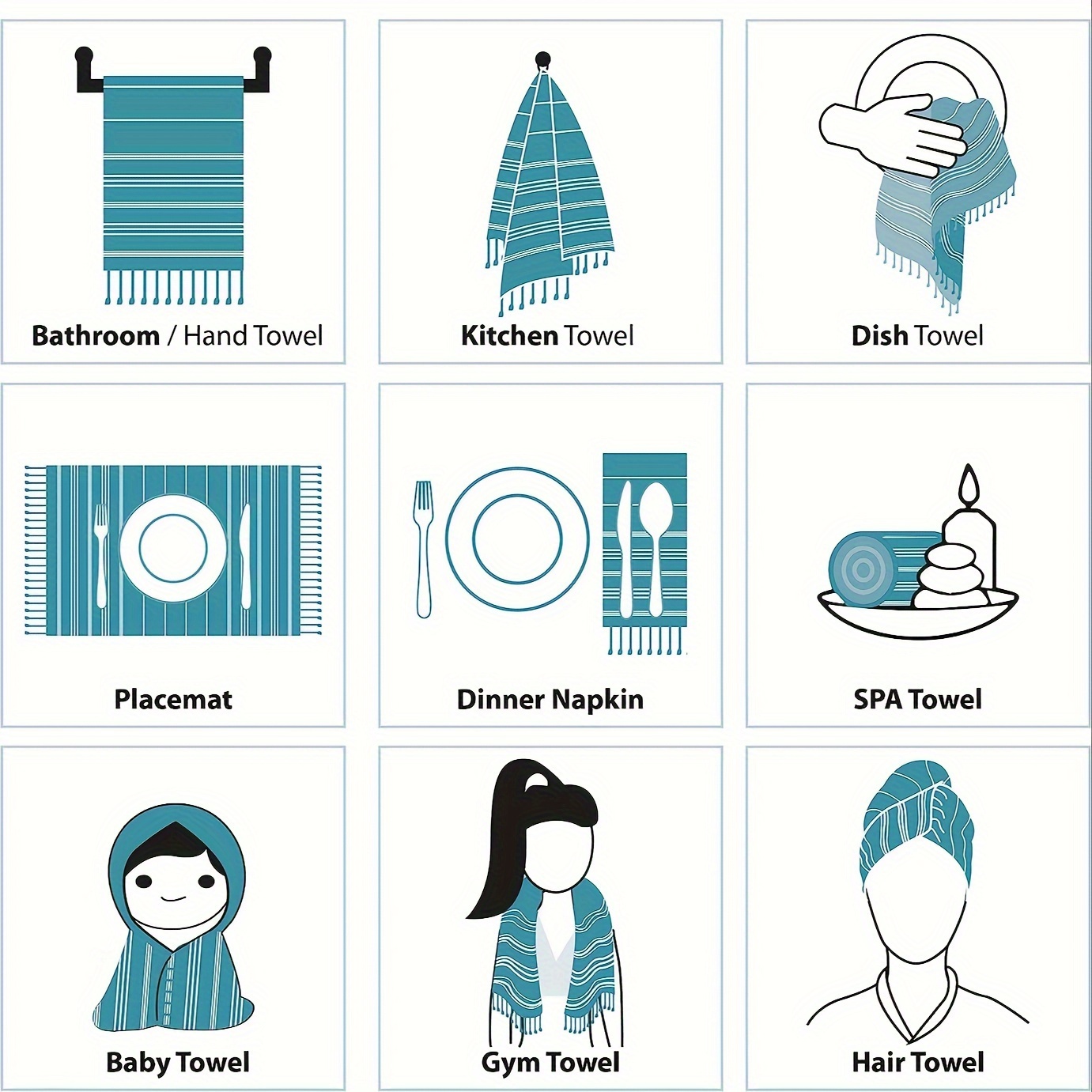 ผ้าฝ้ายตุรกีขนาด40x100ซม. 2แพ็ - Home Spa Wellness บทวิจารณ์และราคา